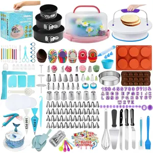 678 count Cake Decorating Kit,Baking Supplies with Decorating Tools,Cake Carrier,Cake Turntable,Piping Bags and 74 Tips,Springform Pans,Cake Decoratng Supplies Kit for Beginners/Professional