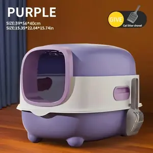 Enclosed Cat Litter Box Furniture - Extra Large Covered Design With Odor Control, High Privacy & Easy Clean | Modern Pet Toilet For Multiple Cats | For Large Cat Litter Boxes