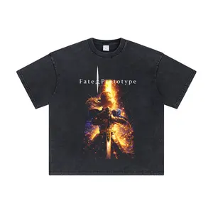 Fate/stay night T shirt Oversized Altria Pendragon Front print Vintage acid Washed Anime Graphic hot premium Tee for fans - Unisex Cotton Shortsleeve soft casual style T-Shirt - Heavyweight Crewneck Menswear, streetwear Top SummerVibes