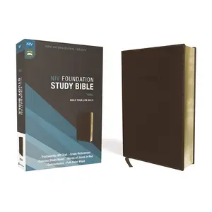 NIV, Foundation Study Bible, Leathersoft, Brown, Red Letter