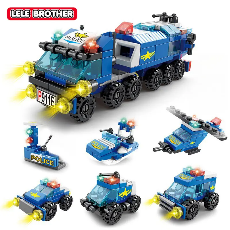 [LELE BROTHER] - 6 in 1 SWAT Car Building Blocks Set - 147 Pieces Kids Building Blocks - Birthday Christmas Creative Set Gift - For Ages 6+