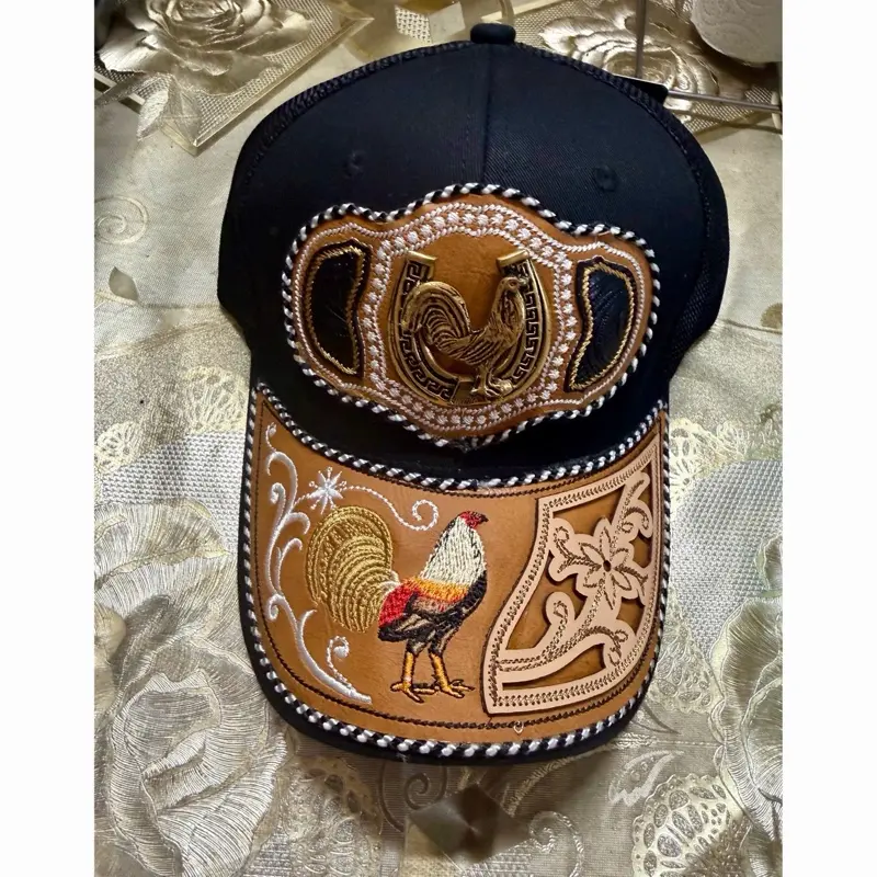 Rooster Cap Hat For Men  - Cachucha De Gallo Bordada (Message For Style- Mensaje para estilo de preferencia)