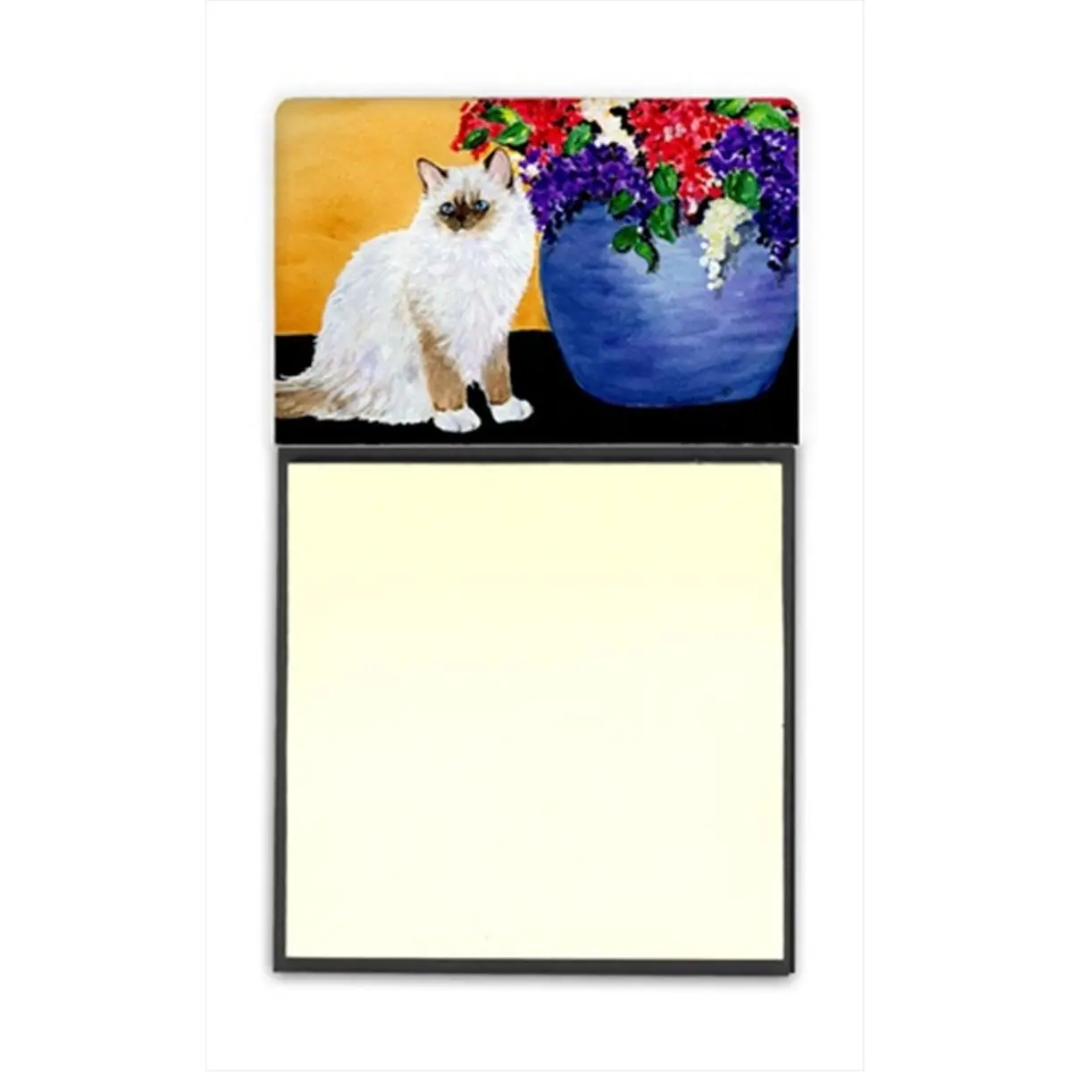 212 MAIN Ragdoll Cat Refillable Sticky Notes Holder - Post-it Note Dispenser, Office Supply Organizer, Small Desk Organizer with Artwork Top & Rigid Base, Cute Desk Decor for Hairdresser Office Stationery