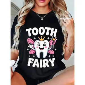 100% Cotton Cute Tooth Fairy Costume for Men Women Teeth Toothfairy T-Shirt