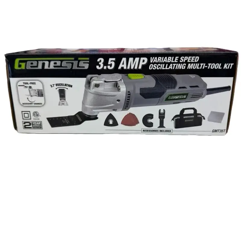 Genesis True Value 3.5A Motor Variable-Speed Oscillating Multi-Tool Kit, Power Tool with Cutting/Sanding Functions for Home Repairs & DIY Projects, 3.5Amp Motor