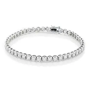Joelle 18k White Gold Plated Tennis Bracelet with Simulated Diamond Crystals