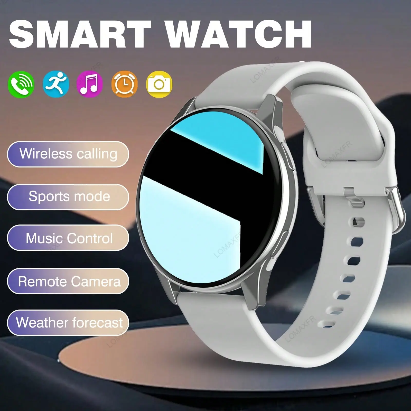 2026 New Smartwatch (Unisex), Supports wireless voice calls, Weather alerts, Message notifications, Step tracking, Compatible with Android and iOS, Stylish round screen, An excellent choice for holiday gifts.