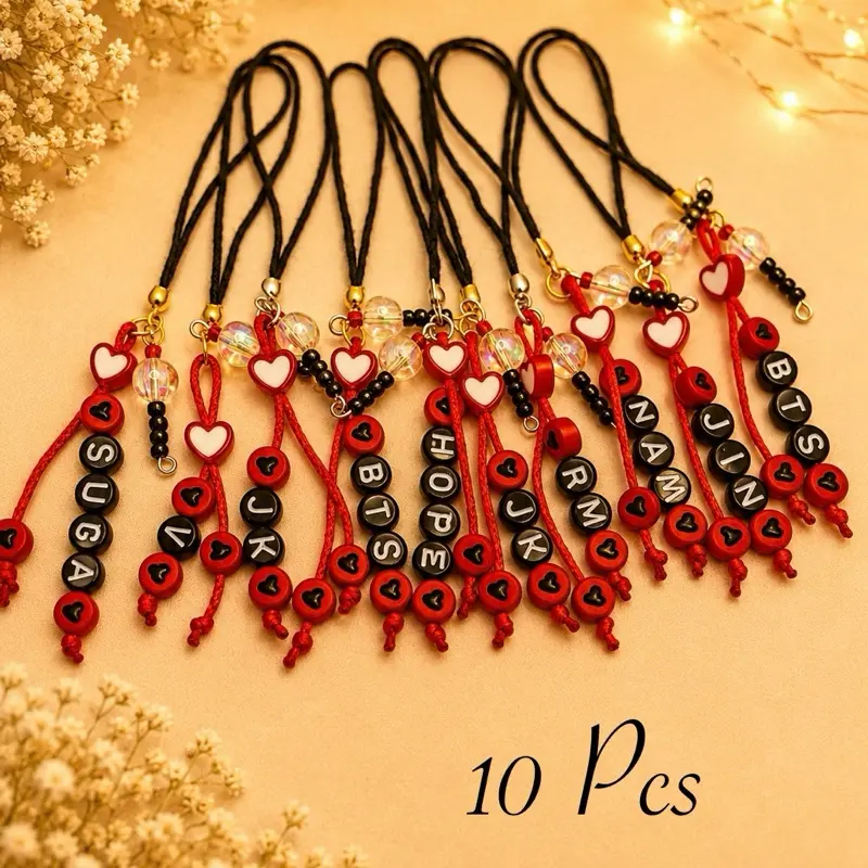 Handmade Compact K-pop Concert Collectibles Freebies Pack - Practical Costume Jewelry, Keychain Bundle for K-pop Fans