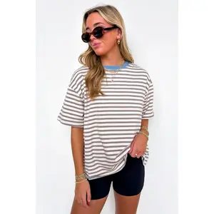 Stripe Bound Relaxed Fit Top