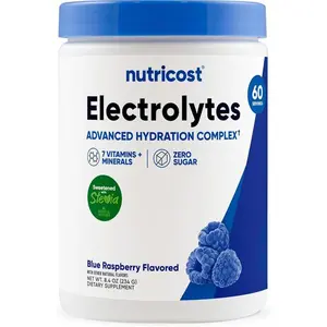 Nutricost Electrolyte Complex Powder (60 Servings, Blue Raspberry) - Hydration Supplement Drink Mix with Vitamins and Minerals