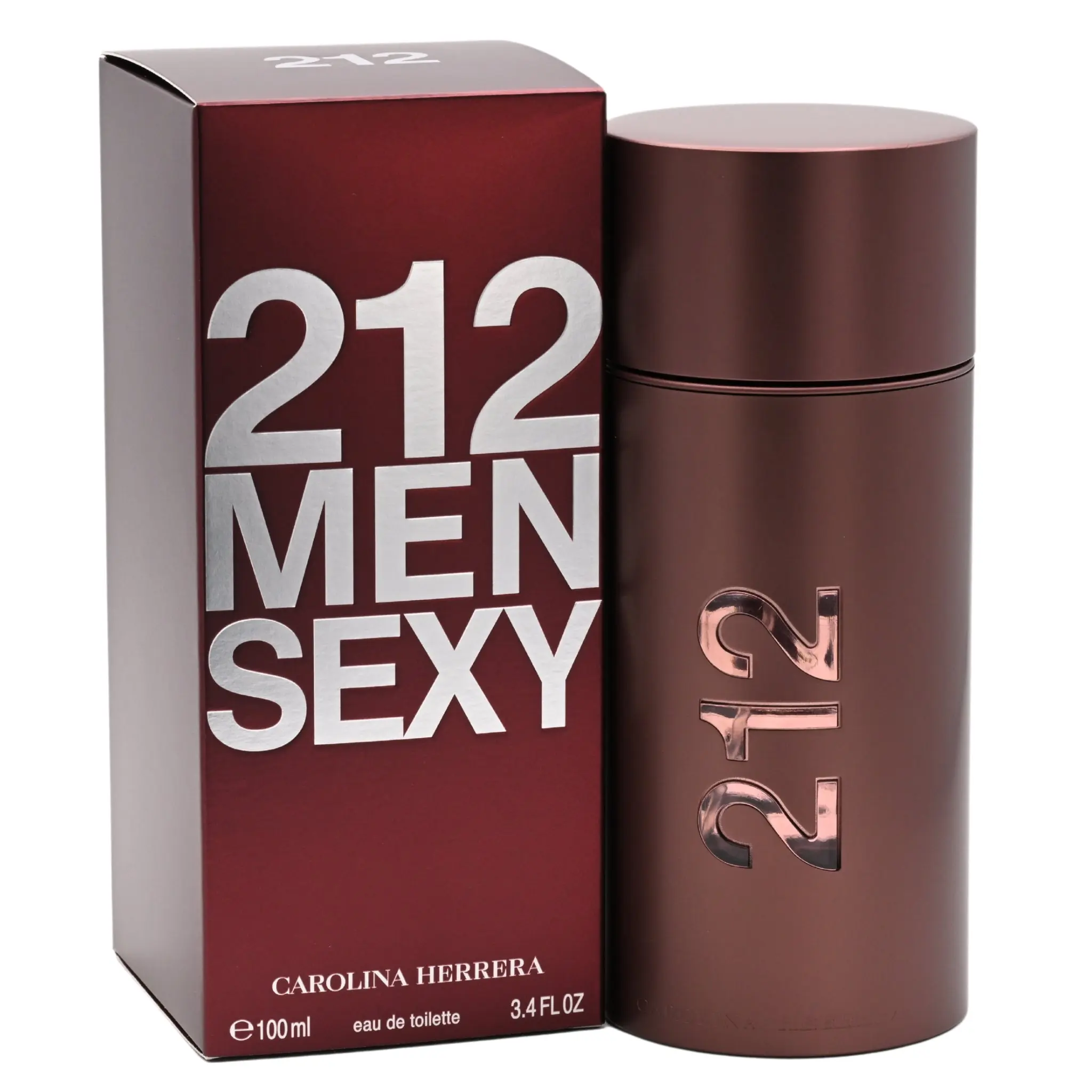 Carolina Herrera 212 Sexy Men's Masculine EDT Spray Cologne - Warm Amber Musk, Vanilla Musk, Woody Spicy Fragrance, Amber Base, 3.3/3.4 oz, New in Box