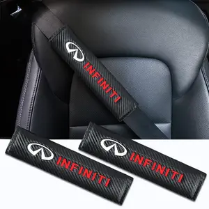 Leather Design Seatbelt Shoulder Pads, Car Accessories, Soft Breathable Anti-Slip Comfort Durable Eco-Friendly High Performance for Infiniti Q50 Q60 Q70 Qx50 Qx60 Qx80
