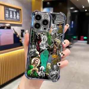 Creative Jesus Pattern Phone case for iPhone 17 Pro Max 16 Plus 15 14 13 12 Full Body Protection Shockproof Soft Silicone Cover 284