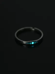 Stainless Steel Sun & Moon Design Luminous Ring, Fashion Accessories for Both Men & Women, Trendy All-match & Exquisite Jewelry for Birthday Gift