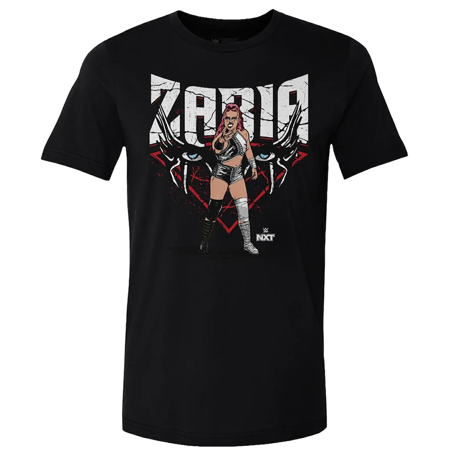 Women's Basic Short-Sleeve Graphic Top - 500 Level Black Zaria Eyes Professional Wrestler Tee, Versatile for Jeans Pairing, Unisex Hoodie Option, Shortsleeve, Tshirt Cotton Everyday