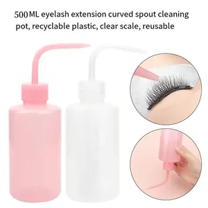 1pc Squeeze Tube Empty Bottle Curved Spout Washing Bottles Eyebrow Tattoo Supplies Lash Bath Flask Eyelash Extension Makeup Tool