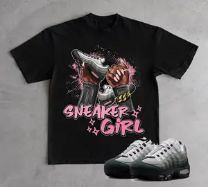 Sneaker Girl Ver 3 Shirt to Match AM95 Pink Foam, 100% Cotton, Loose Fit