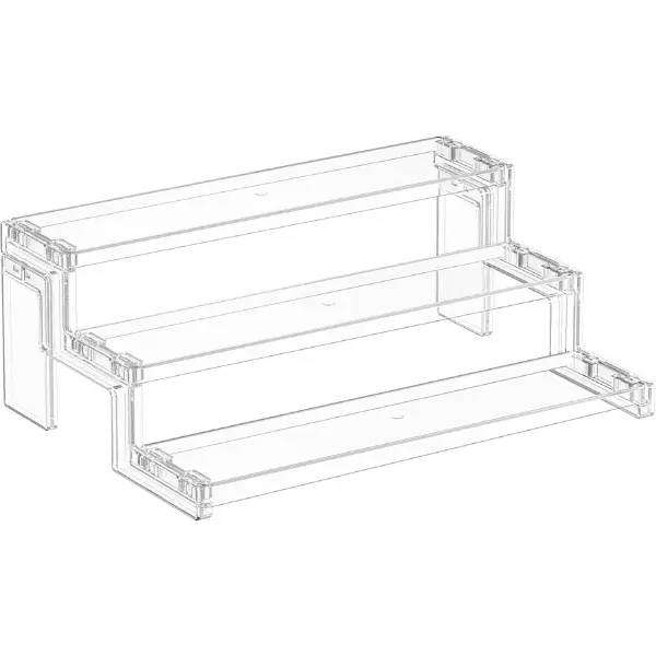 12 Inch 3 Tier Clear Display Riser Shelf, Acrylic Spice Rack, Perfume Organizer, Cupcake Stand, Makeup Display and Kitchen Storage