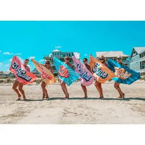 Groovy RETRO Style Personalized Beach Towel Cotton Fleece Microfiber Custom Towel with Name Outside Birthday Vacation Gift for Kids Unisex Premium Material & Design 100% Cotton Back 100% Poly Front Fully Color Printed Front Side