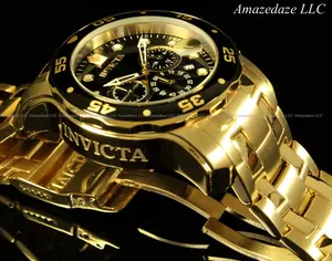 NEW Invicta Men's Pro Diver Scuba Chronograph Stainless Steel Black Dial Watch!!