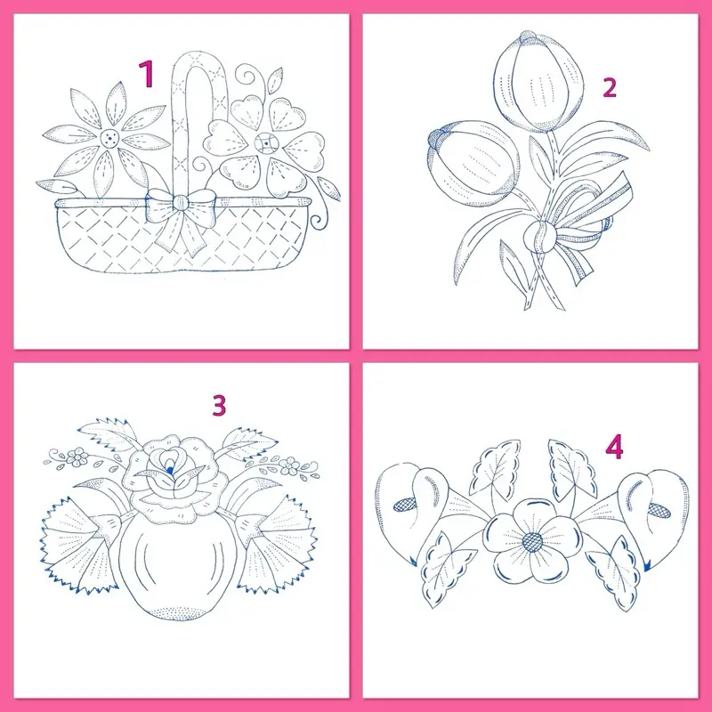 Servilleta 45x50cm Diamante Fabric Stamped Embroidery - Bordado - Tortilla Warmer Fabric