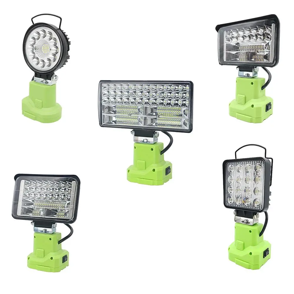 LED Work Light, Portable LED Light with Hook, LED Flashlight for Ryobi 18V Lithium Battery, Portable Lighting for Outdoor Camping, Hiking, Fishing