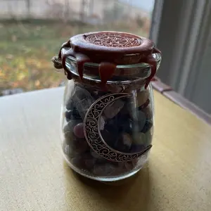 Jar with Assortment of Gems