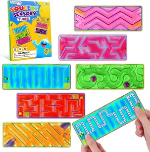 Squishy Sensory Fidget Autism Toys for Kids: Sensory Toys for Sepcial Need 6 Pack Maze Quiet FidgetSensory Filled Goo for Calming Down Classroom, Adult Office,Travel Essentials Classroom，ChristmasGiftsChristmasDecor，TikTokShopBlackFriday Stocking Stuffers