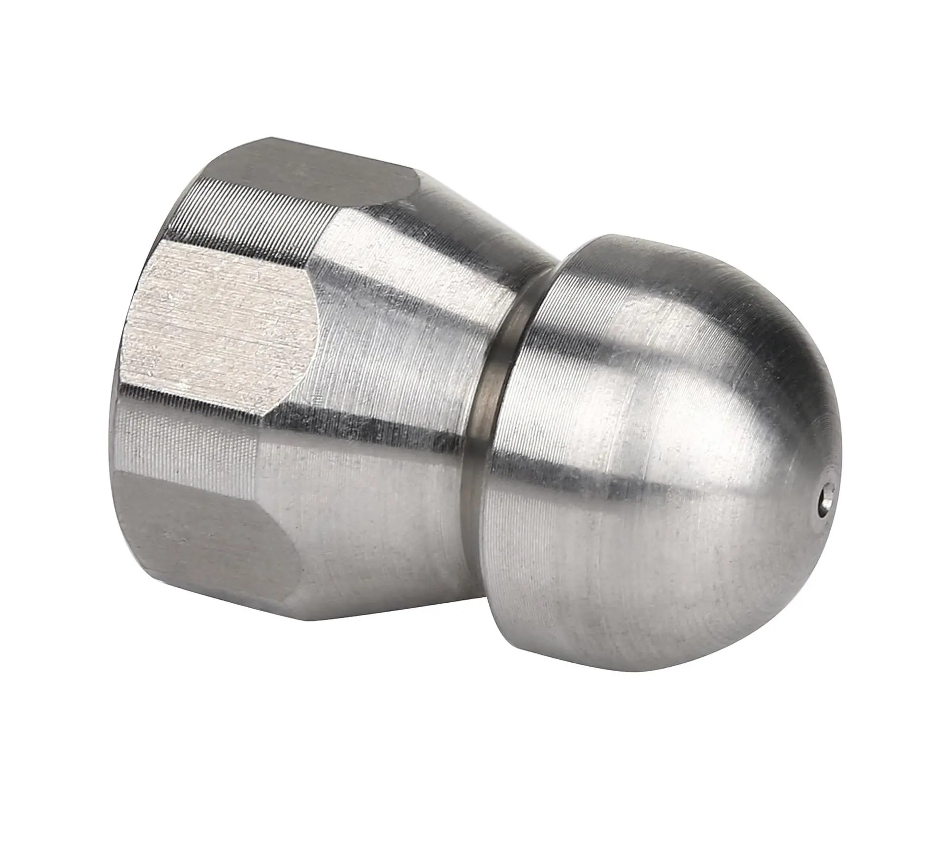 Tool Daily Stainless Steel Fixed Sewer Jet Nozzle - 3/8'' NPT Female Fitting, 4.0 Orifice, 4000 PSI High Flow, Metal High Pressure Hose Fitting for Block Clearing, High Flow Nozzle