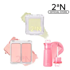 2aN | Pure Glash Highlighter X Dual Color Face Blusher Palette X Heart Wearing Liquid Blusher for Cheeks