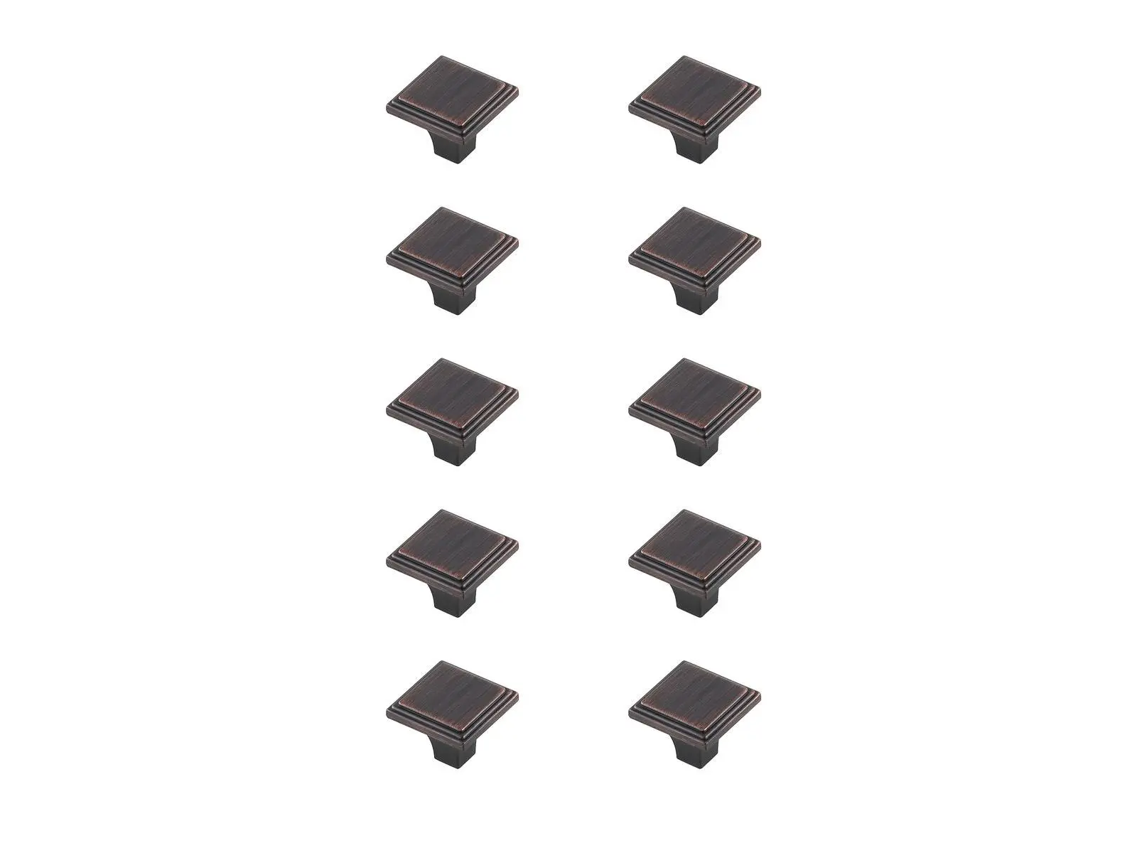 212 MAIN KB2012-ORB-10PK 1 in. Willow Oil-Rubbed Bronze Square Knob Door Hardware Set of 10, Rust Resistant Handle with 2 Screw Sets, for Drawers/Doors, Indoor Use