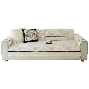 Premium French Style Vintage Sofa Cover Anti Slip All Season Couch Protector for Leather Sofas