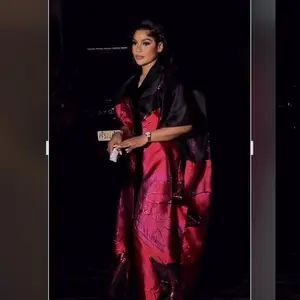 Red Chic African Nigeria Sculpt Bubu with Cinching Belt Dress Womenswear Elegance Elegant evening birthday party dress Christmas