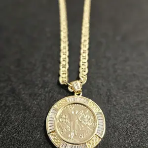 Centenario 14kgold-plated High-quality Coin Pendant Necklace with Chain for Women