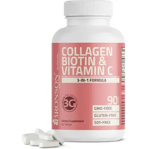 Collagen Peptides 3000mg with Biotin & Vitamin C Tablets for Hair Skin Nails Support, Non-GMO High Strength Collagen Supplement, 90 Count