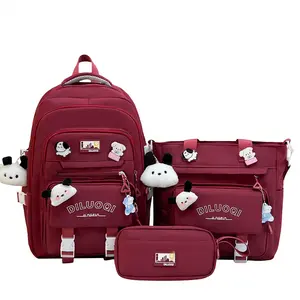 【NEW]3Pcs Teen Girls' Backpack Set Middle School Students Bookbag Outdoor Teen Boys Bookbag