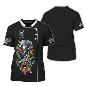 Chef T-shirt squelette de chef personnalisé - Cuisinez avec style et une touche de fougue