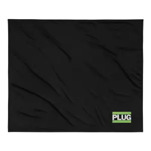 PLUG | Premium Sherpa Blanket | Green Embroidered