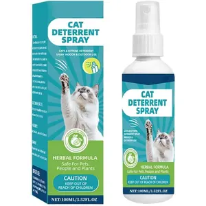 Cat Deterrent Spray for Furniture & Home,Natural Anti-Scratch Training Aid,Indoor Outdoor Pet Repellent,Safe for Cats & Surfaces - No More Damaged Couch, Carpet, Plants,100ML