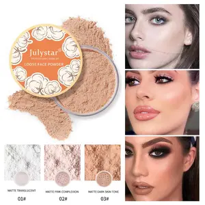 Oil Control Cosmetic Setting Powder, Long-Lasting Matte Finish Lightweight Loose Powder, Soft Powder, Makeup Powder, Includes Puff, 3 Shades for All Skin Tones