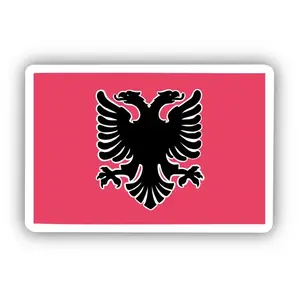 Albania Flag Sticker - Premium Quality Waterproof Decal for Laptops, Water Bottles, Cars - Albanian Patriotic Emblem
