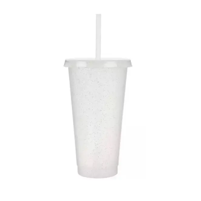 24oz Plastic Glitter Drinkware Cup with Transfer