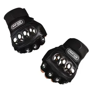 Outdoor Knuckle Half-finger Gloves, 1 Pair Steel Knuckle Motorcycle Powersports Protective Gloves, Steel Knuckle Protection