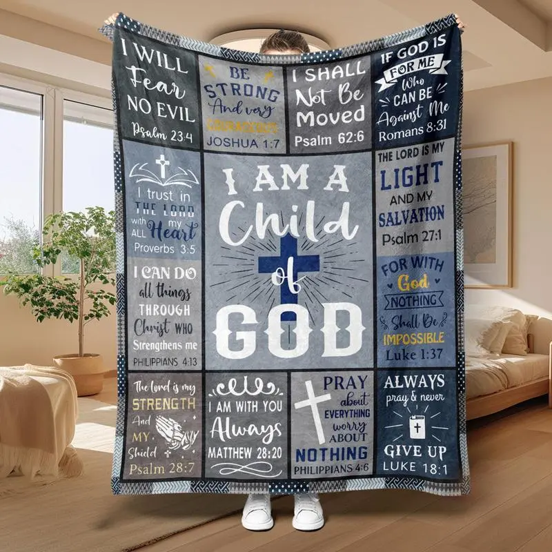 Letter Print Printed Blanket - 1 Count Casual Soft Throw Blanket for Home, Office, Travel Use in Air-Conditioned Rooms, Printed Blankets