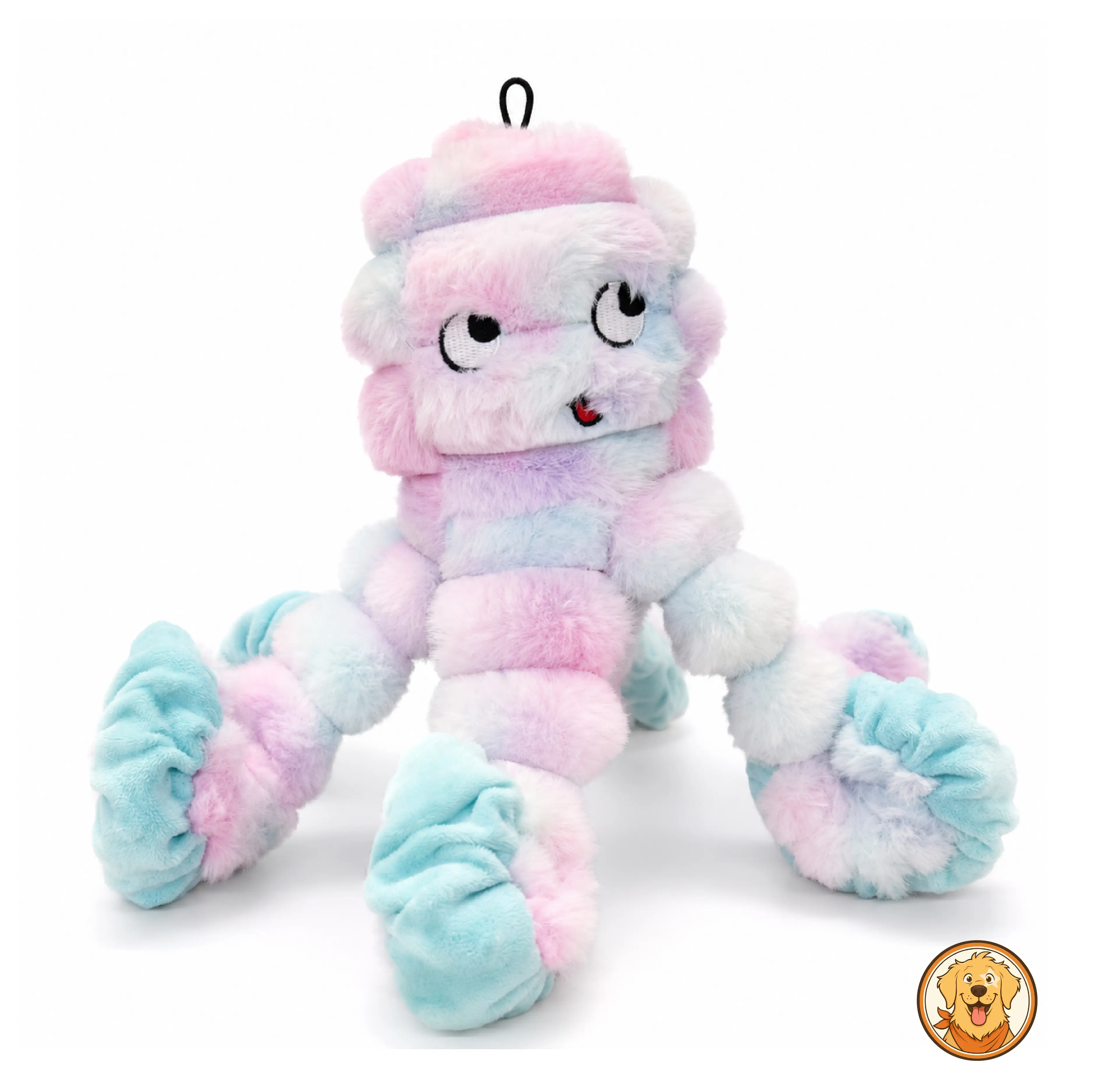 Hoomate Pets Dog Toys , Plush Octopus Dog Toy, Crinkle Squeaky Dog Toys for Small Medium Dogs, Tug of War Chew Toy for Interactive Play, Ocean Blue, Sunset Yellow, Cotton Candy