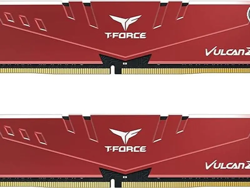 TEAMGROUP T-Force Vulcan Z DDR4 16GB Kit (2x8GB) 3200MHz (PC4-25600) CL16 Desktop Memory Module Ram Red TLZRD416G3200HC16FDC01