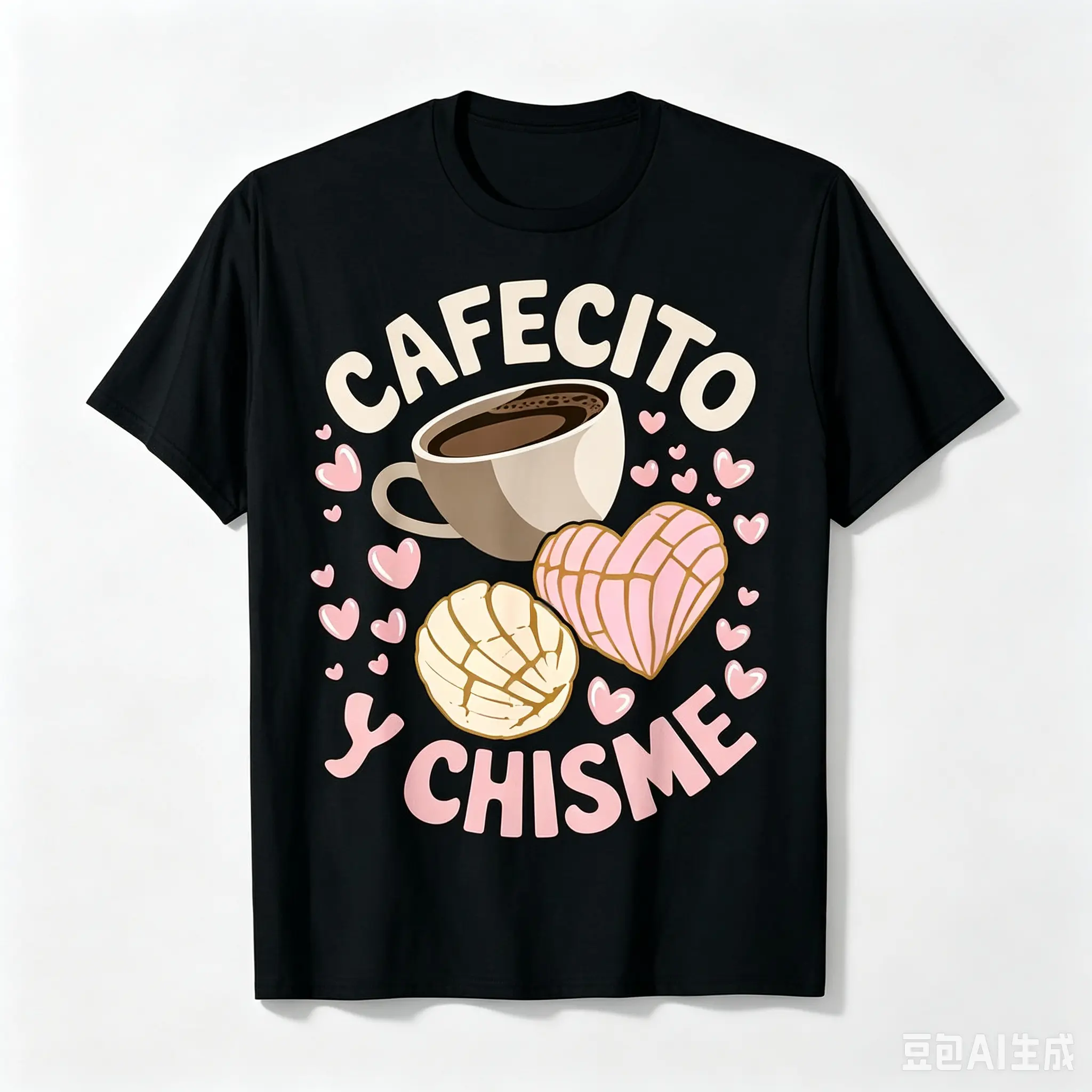 Men's Short-Sleeve Sports T-Shirt, Latina Mexican Baked Concha Pastry Print, Round Neck, Lightweight, Animal Design, Everyday Fit, Sports Outdoor Wear