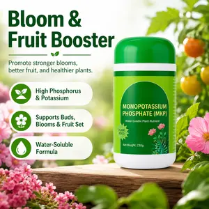 Monopotassium Phosphate MKP Fertilizer 230g, Water-Soluble Bloom & Fruit Booster, High Phosphorus Potassium Plant Food, Fast-Absorbing Nutrient for Flowers, Vegetables, Fruiting Plants, Patio Pots, Garden Beds & Houseplants