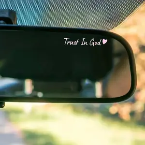 4pcs Trust in God Car Rearview Mirror Sticker, Car Rearview Mirror Decal, Inspirational Vinyl Sticker, Ideal Christian Gift