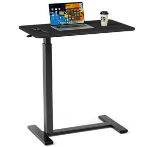Overbed Bedside Table with Wheels, Height Adjustable Rolling Hospital Bed Table, Mobile Laptop PC Desks for Bedroom, Living Room, Office